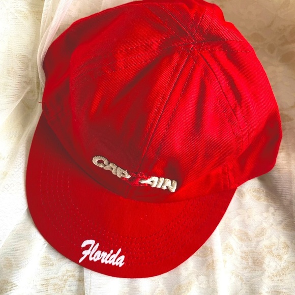 Toddler Boy/Girls Captain embroidered lettering Red Sun Hat Baseball Cap 3T - 8T - Picture 5 of 6